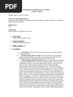 Farmers Market Advisory Council May 21 2018 Minutes