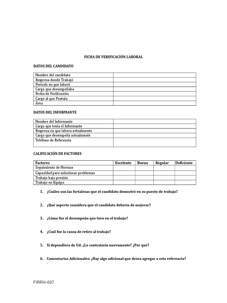 13. Ficha de Referencias Laborales Business