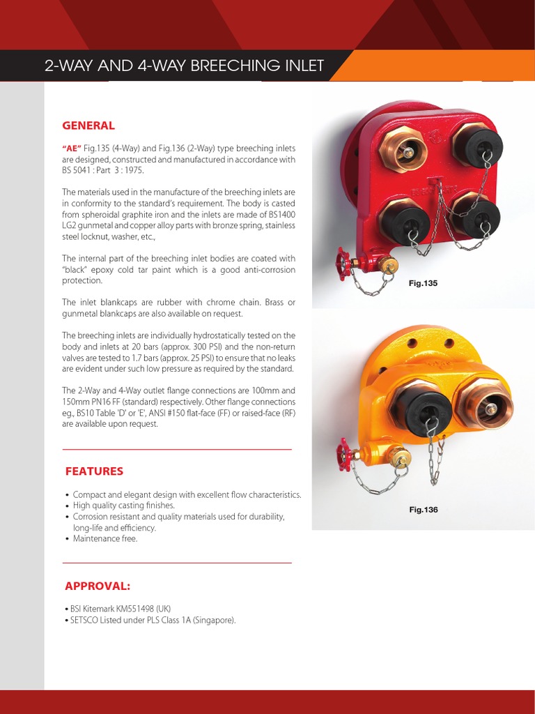 2-Way and 4-Way Breeching Inlets | PDF | Home & Garden | Computers