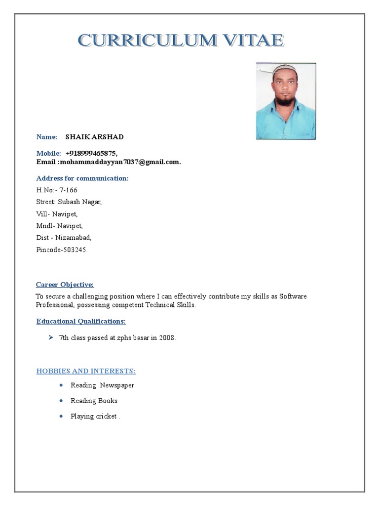 SK Arshad CV | PDF