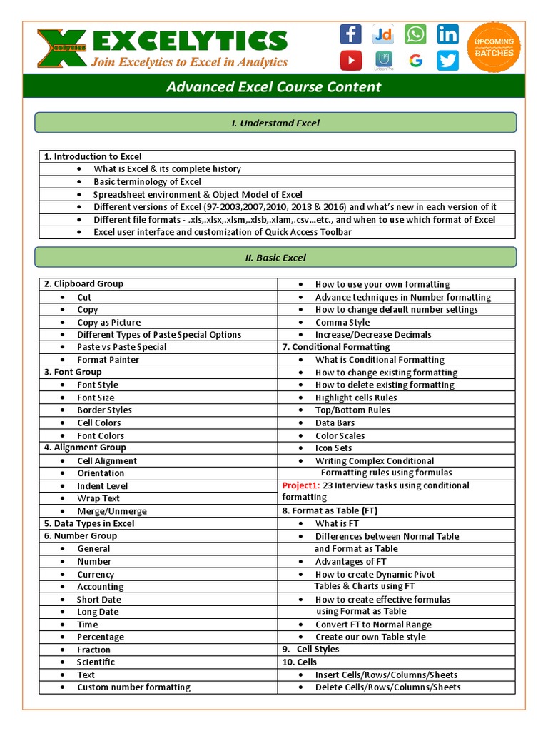 Excel Advanced Courses