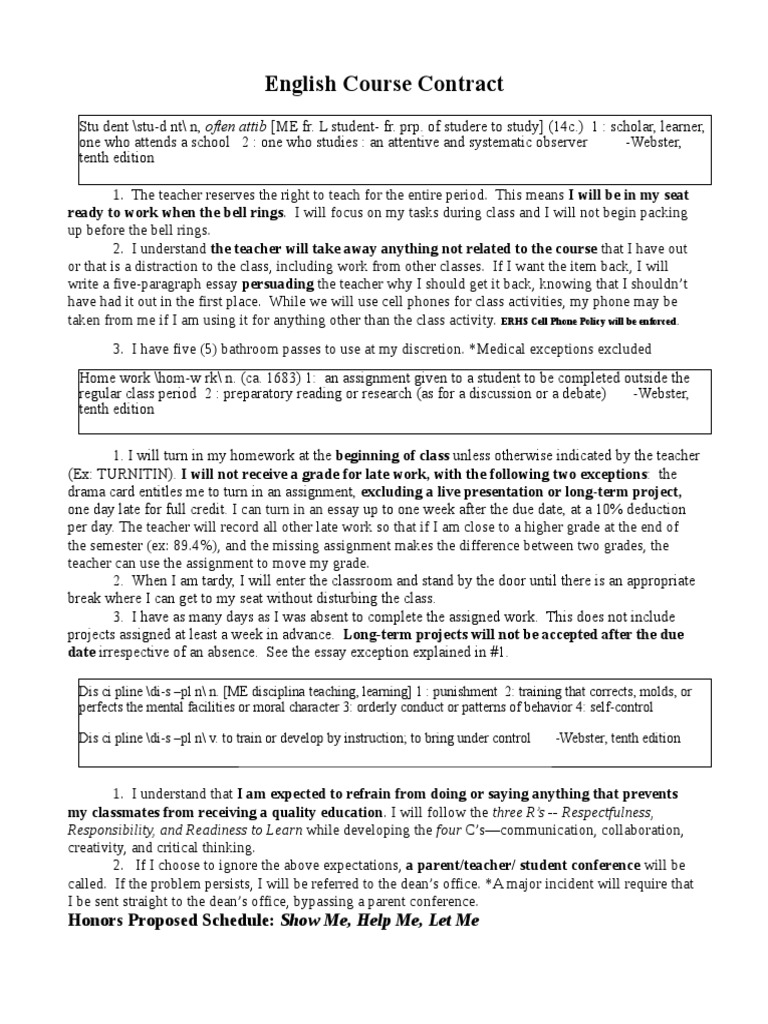 High School English Class Rules | PDF | Homework | Teachers