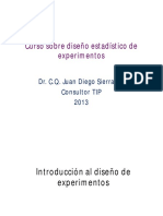 Curso Sobre Diseño Estadístico de Experimentos: Dr. C.Q. Juan Diego Sierra M. Consultor TIP 2013