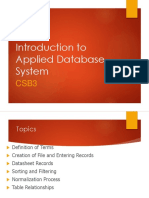 Introduction To Applied Database-2019