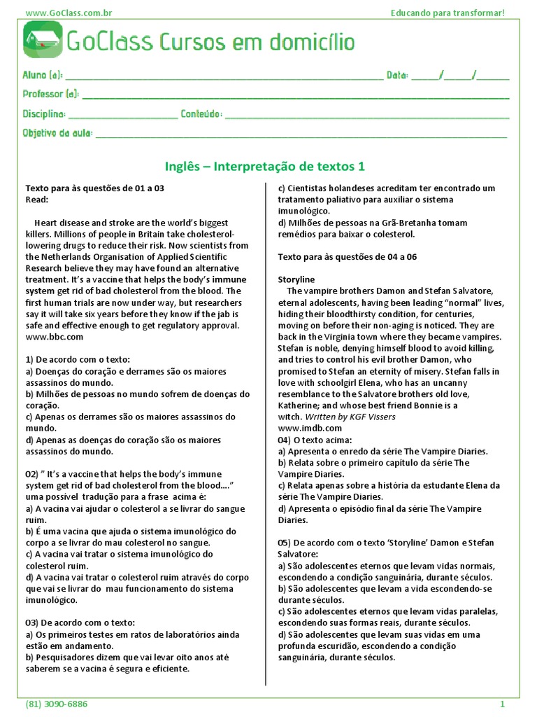 Texto A Bailarina Com Interpretação E Gabarito  Texto Exemplo
