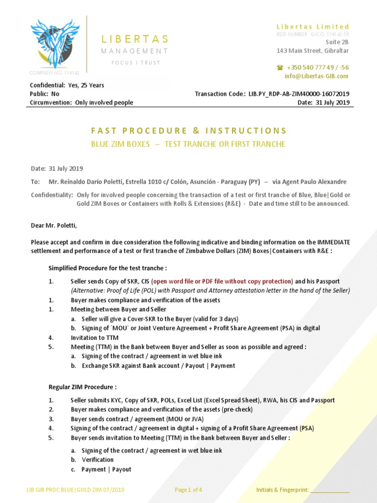 Fast Procedure for Blue ZIM Boxes PDF Government Economies