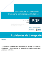 Mortalidad Lesiones Accidentes Transporte Colombia 2013 2014