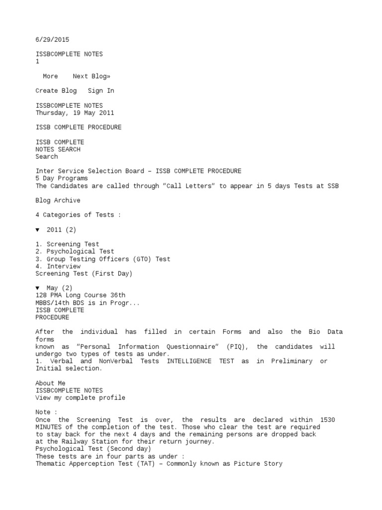 Issb Complete Notes PDF | PDF | Pakistan Army | Pakistan