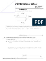 Reqelford International School Physics Worksheet on Pressure