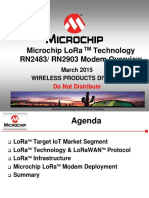 Microchip Lora Technology Rn2483/ Rn2903 Modem Overview: March 2015 Wireless Products Division