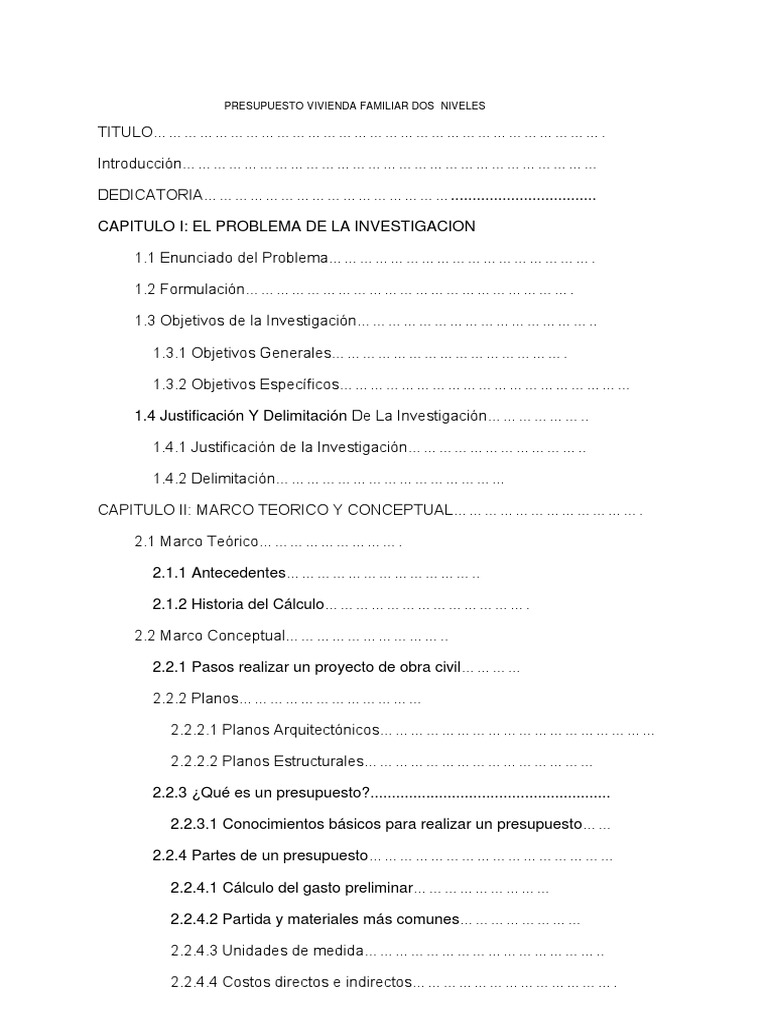 Presupuesto para Proyecto de Tesis | PDF | Contratista general | Hormigón