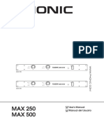 MAX 250 MAX 500: User's Manual Manual Del Usuario