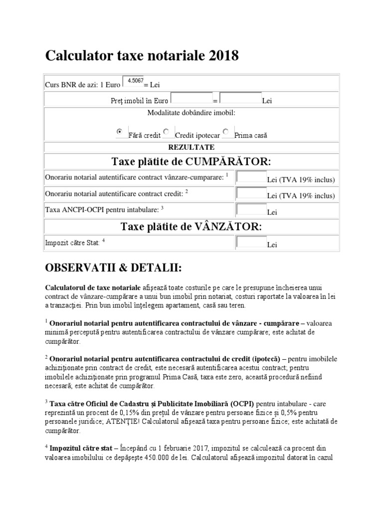 Calcul Taxe Notariale | PDF