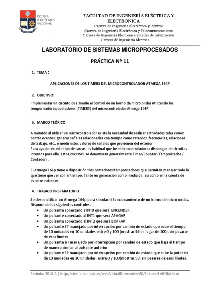 Lab Sistemas Microprocesados Practica11 2018a Pdf Pdf