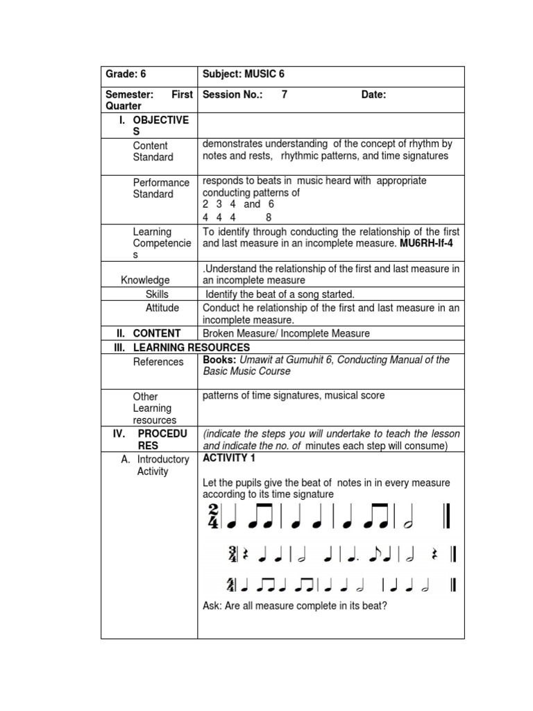 Teaching Incomplete Measures in Music | PDF | Rhythm | Communication