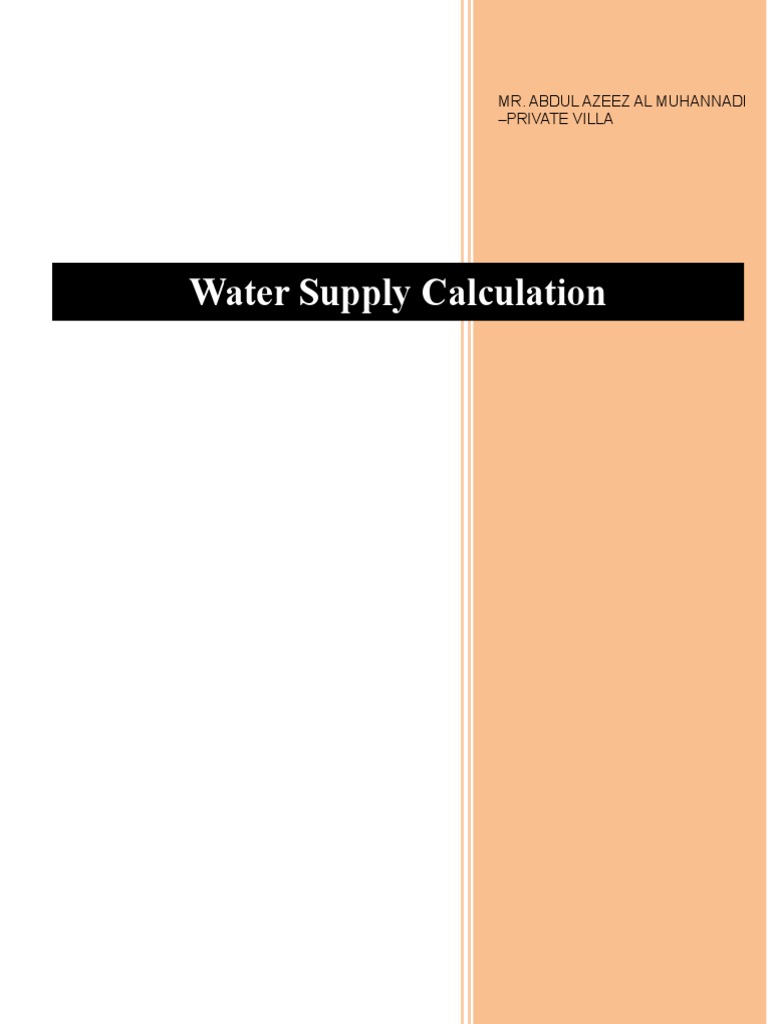 Water Supply Calculation: Mr. Abdul Azeez Al Muhannadi - Private Villa ...