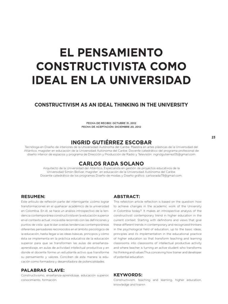 Constructivismo | PDF | Constructivismo (filosofía de la educación ...