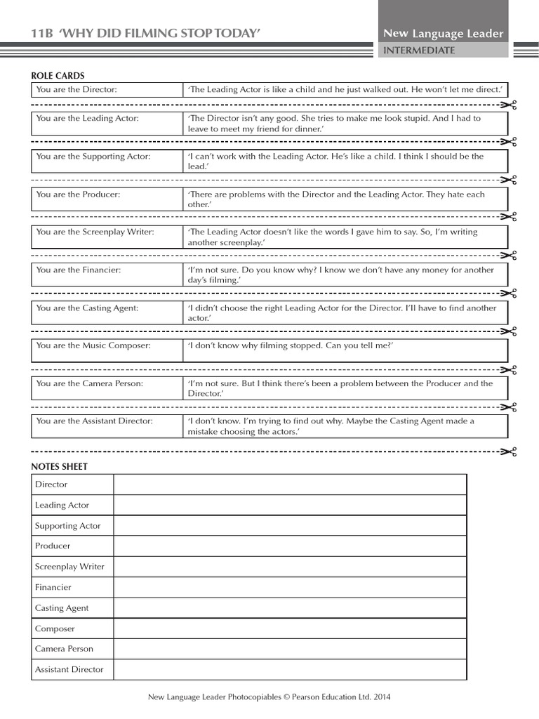 Film Production Role Cards Activity | PDF