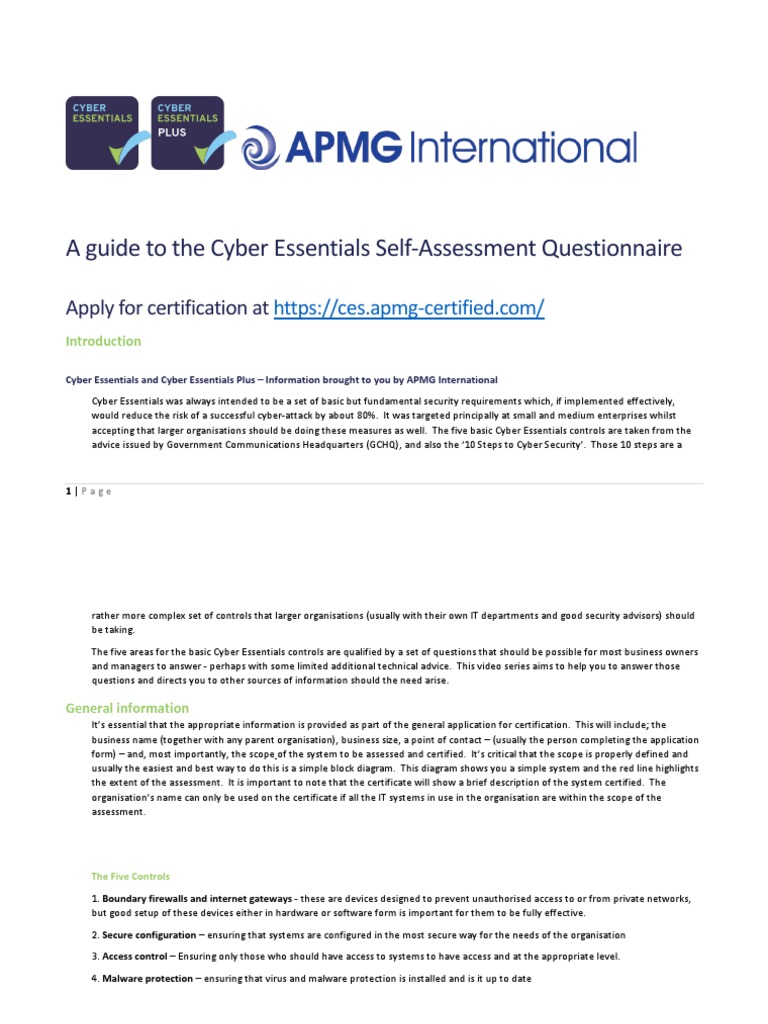 Cyber Essentials - How To Complete The Questionnaire2 | PDF | Password ...