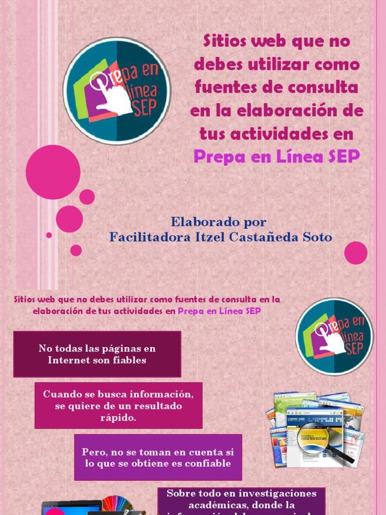 Fuentes no confiables en Prepa en Línea | PDF | Internet | Wikipedia