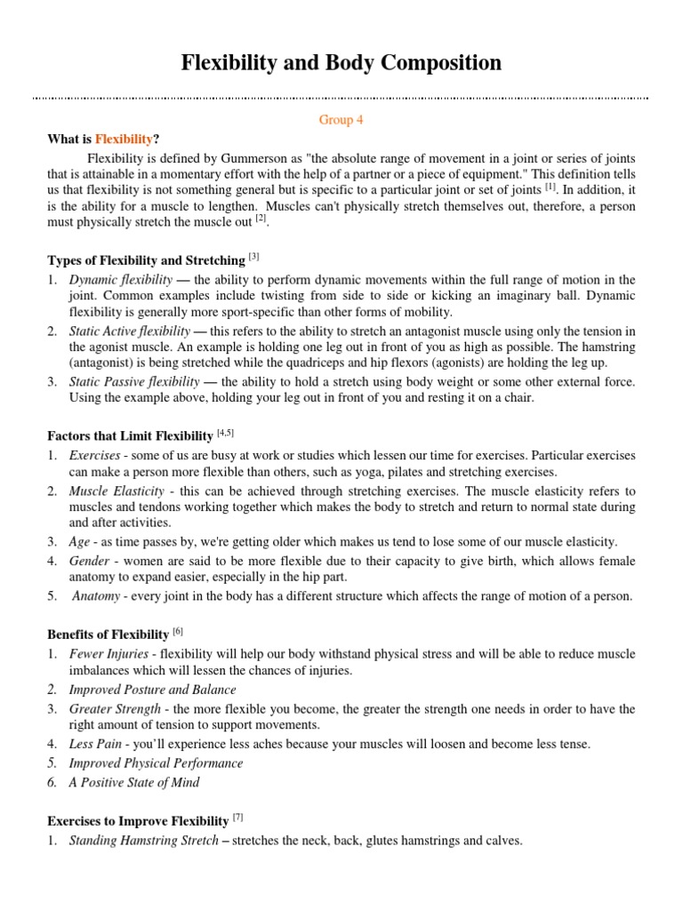 Understanding Flexibility, Body Composition, and Exercises for Health