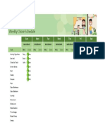 Weekly Chore Schedule: Sun Mon Tue Wed Thu Fri Sat