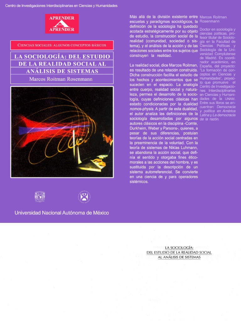 La Sociologia, Del Estudio de La Realidad Social Al Analisis PDF | PDF