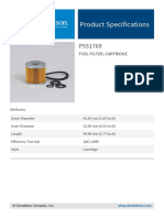 Product Specifications: Fuel Filter, Cartridge