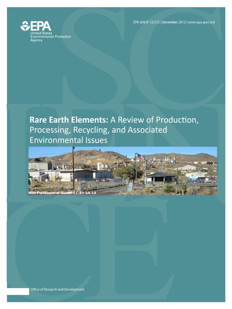 EA1011-001 US EPA - Rare Earth Elements - Associated Environmental ...