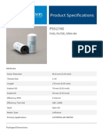 Product Specifications: Fuel Filter, Spin-On