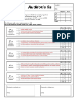 Auditoria 5s: Empresa: Auditor: Area: Dia