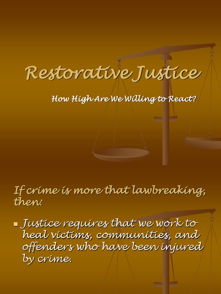 Overview of Restorative Justice Principles | PDF | Restorative Justice ...