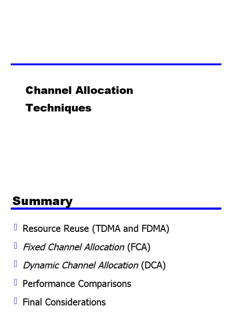 Cellular Channel Allocation Guide | PDF | Broadcast Engineering ...
