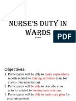 Nurse's Duty in Wards