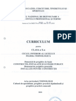 Curriculum - X - Instalatii Pentru Constructii PDF