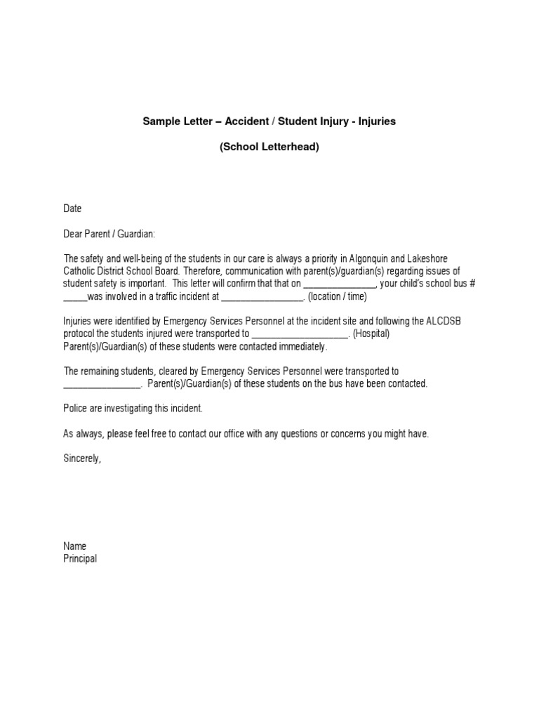 Accident Notification for Parents | PDF