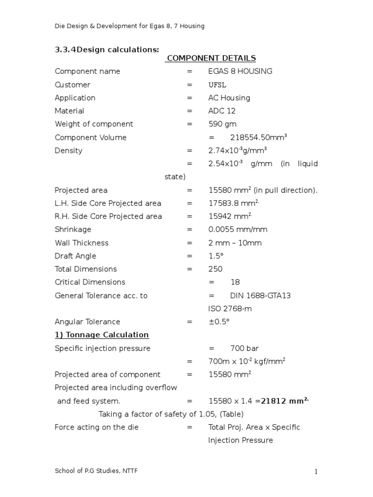 Die Calculations | PDF | Heat | Water