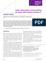 Intraoperative Bleeding Control During Cesarean Delivery of Complete Placenta Previa With Transient Occlusion of Uterine Arteries