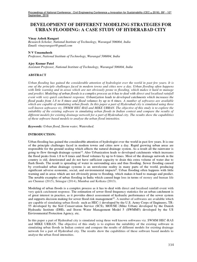 Urban Flood Modeling in Hyderabad | PDF | Flood | Drainage Basin