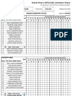 School Form 2 (SF2) Daily Attendance Report of Learners