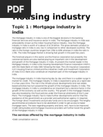 Housing Industry: Topic 1: Mortgage Industry in India