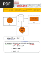 Surface Area of Cylinder