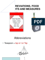 Abbreviations Food Weights and Measures - 1