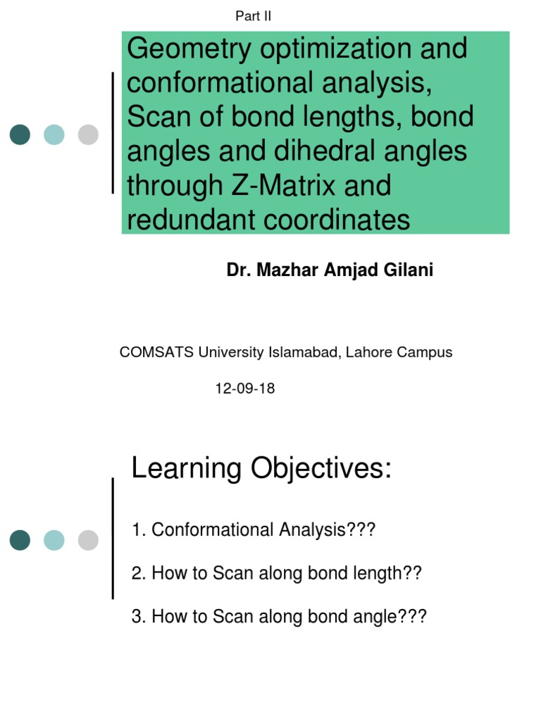 Lecture No. 3 - Optimization II | PDF | Conformational Isomerism ...