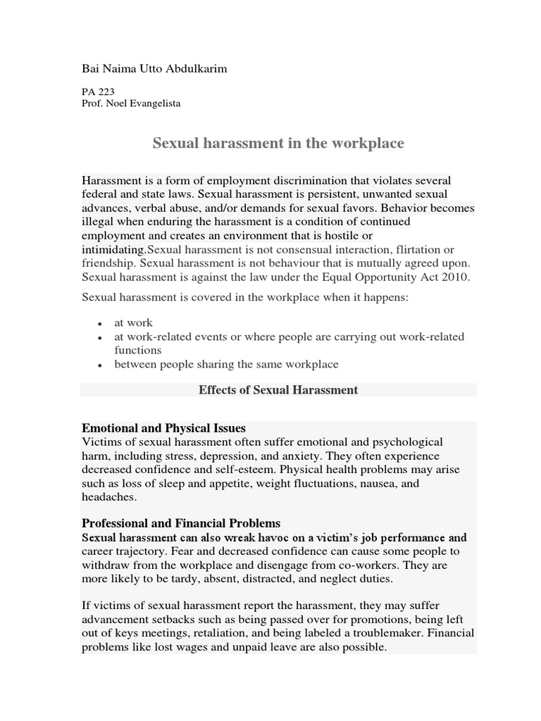 Sexual Harassment In Workplace Reflection And Content Sexual Harassment Sexual Assault
