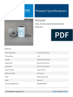 Product Specifications: Fuel Filter, Water Separator Spin-On