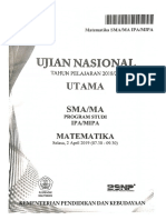 UN SMA 2019 Matematika IPA Paket 2 Asli 