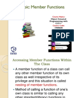 Topic: Member Functions: Course Name