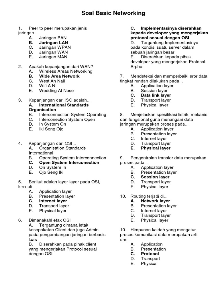 Soal Basic Networking Pdf
