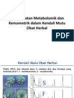 Pemanfaatan Metabolomik Dan Kemometrik Dalam Kendali Mutu Obat